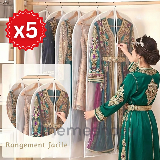 باك خمس أكياس حفظ الملابس (175x60cm) x5