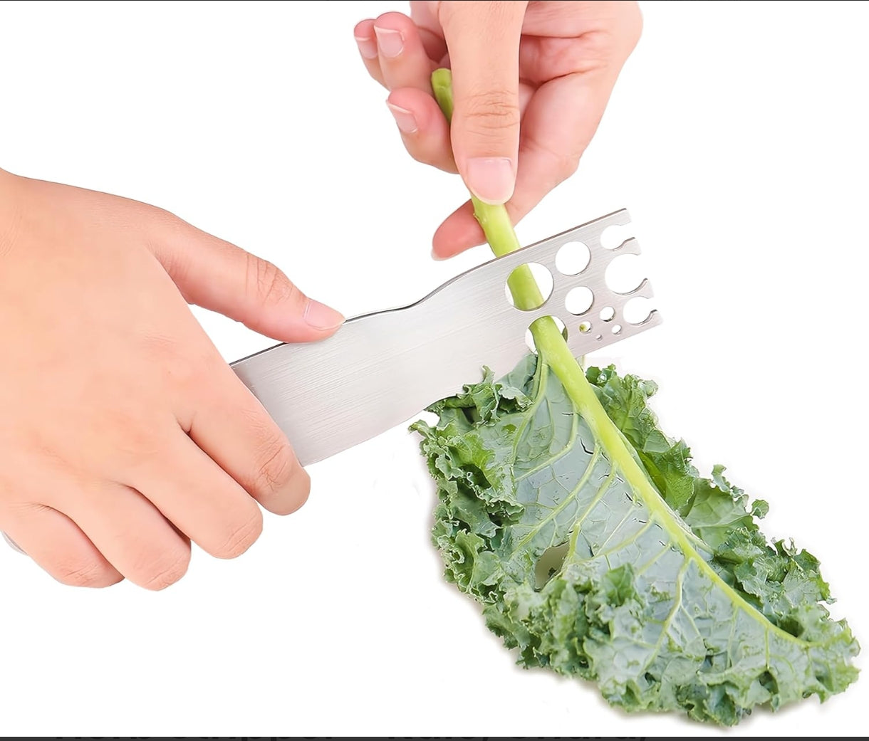 Éplucheur à herbes - Outil pour retirer les feuilles de chou frisé, de blettes et de chou vert
