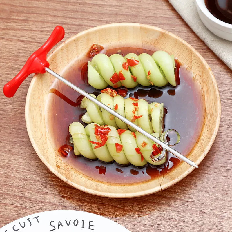 Pack x3: Couteau à spirale - Planches à découper en inox - Décapant à herbes