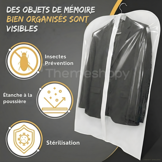 Housse de vêtements de rangement Transparent